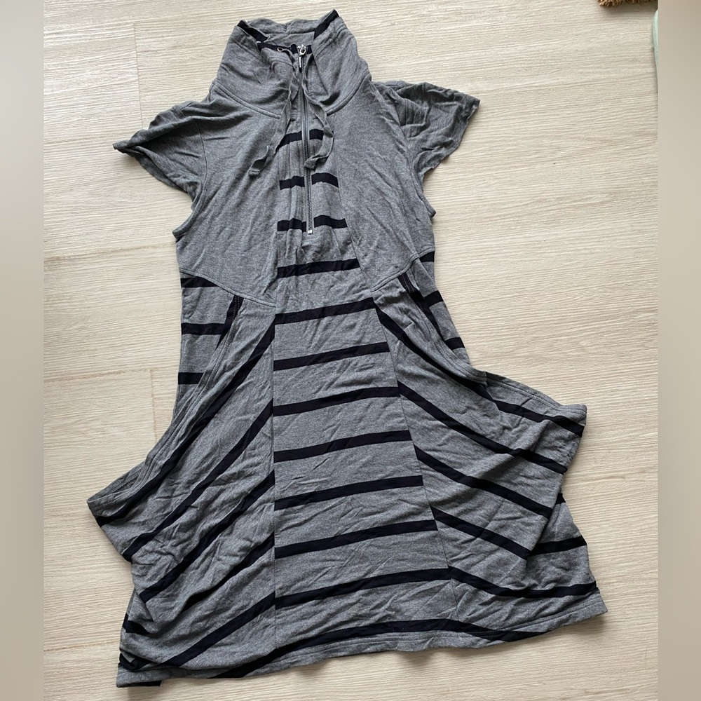 Gray and Black Striped Dress